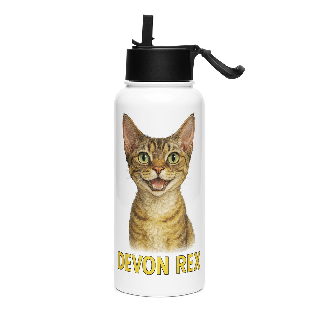 Devon Rex Cat Water Bottle