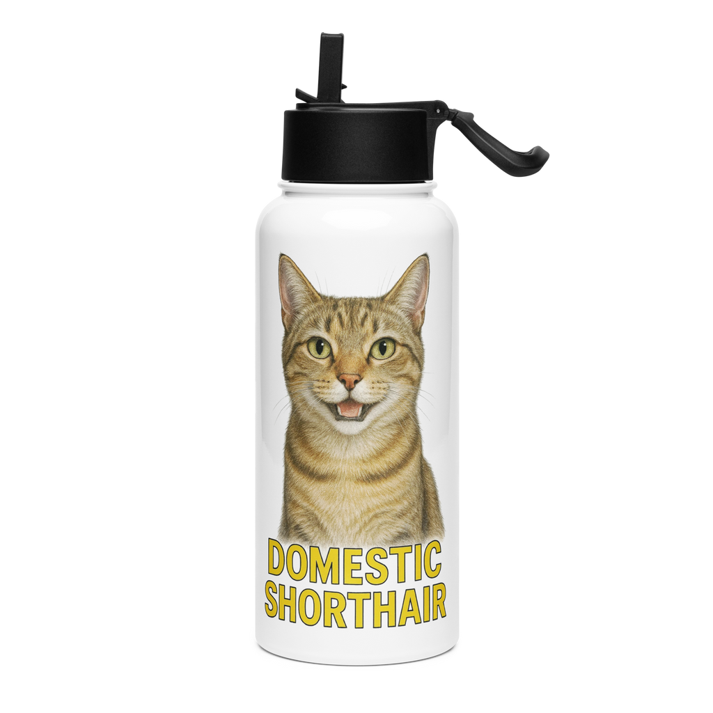 Domestic Shorthair Cat Water Bottle
