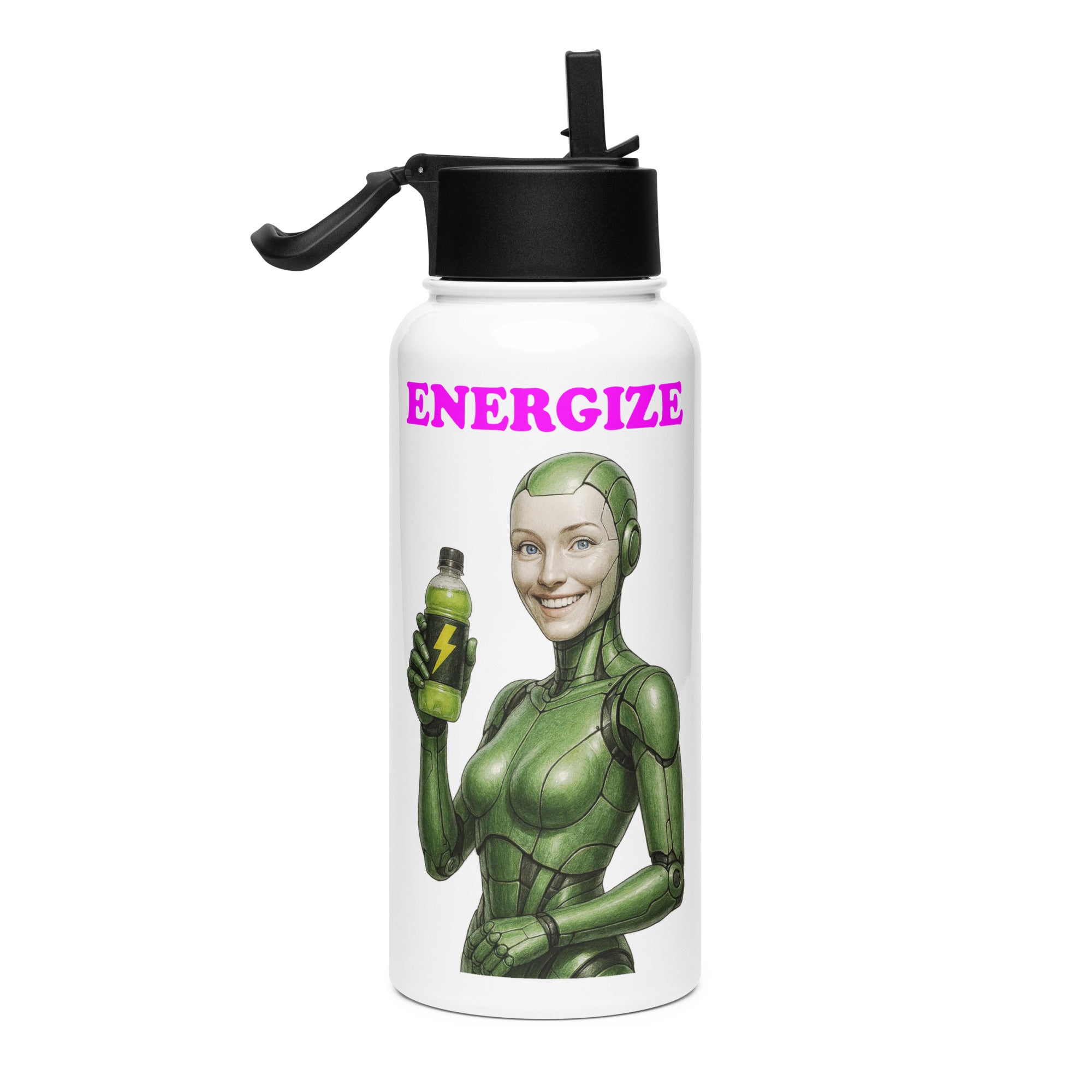 Green Android Woman Energize Bottle