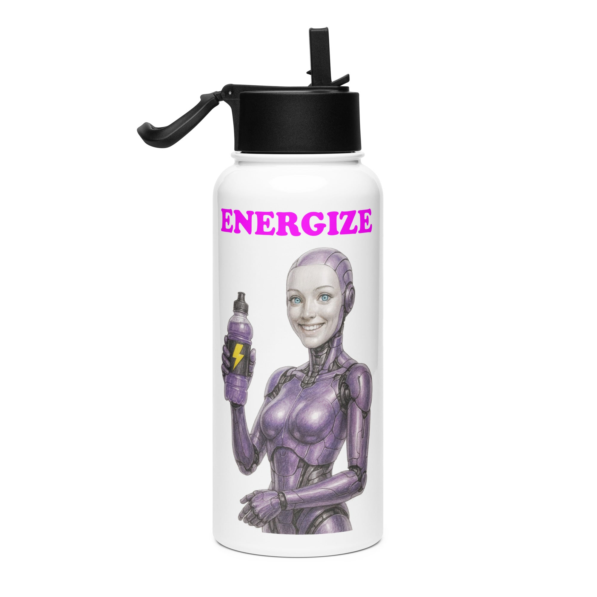 Purple Android Woman Energize Bottle