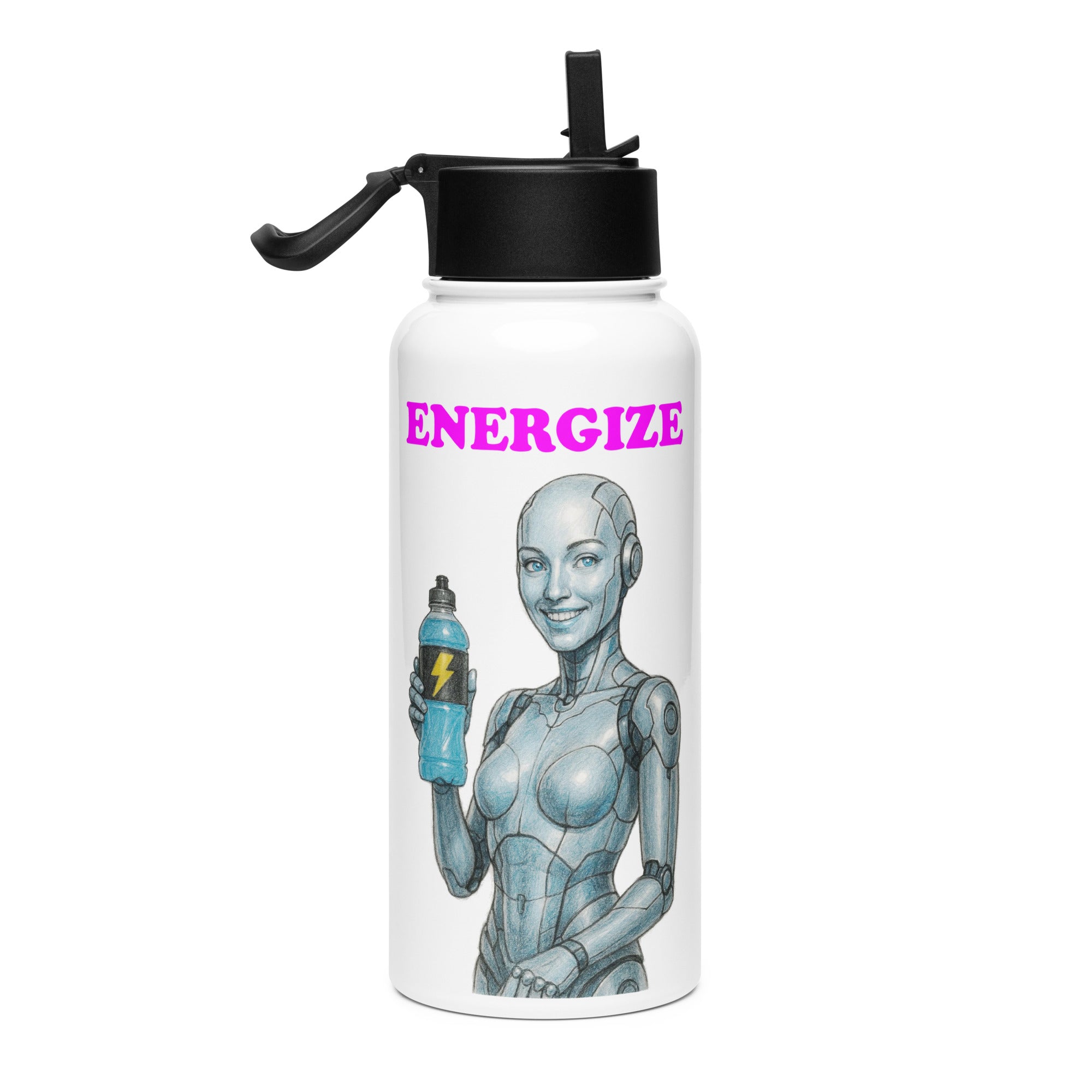 Light Blue Android Woman Energize Bottle