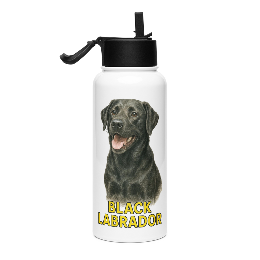 Black Labrador Water Bottle
