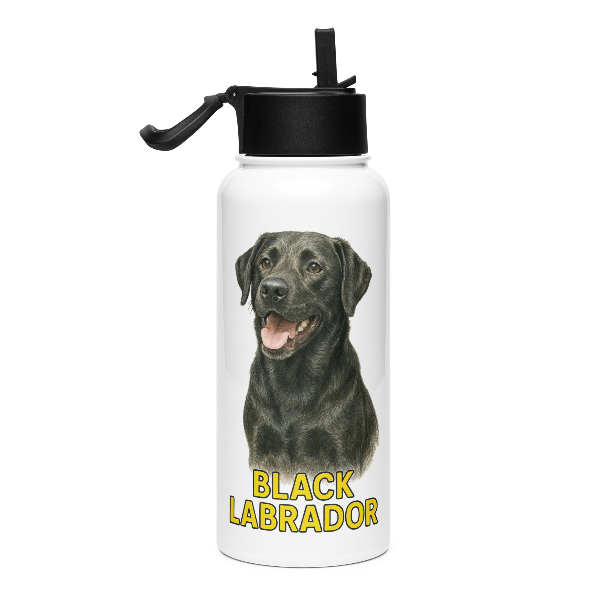 Black Labrador Water Bottle
