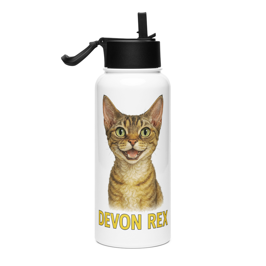 Devon Rex Cat Water Bottle