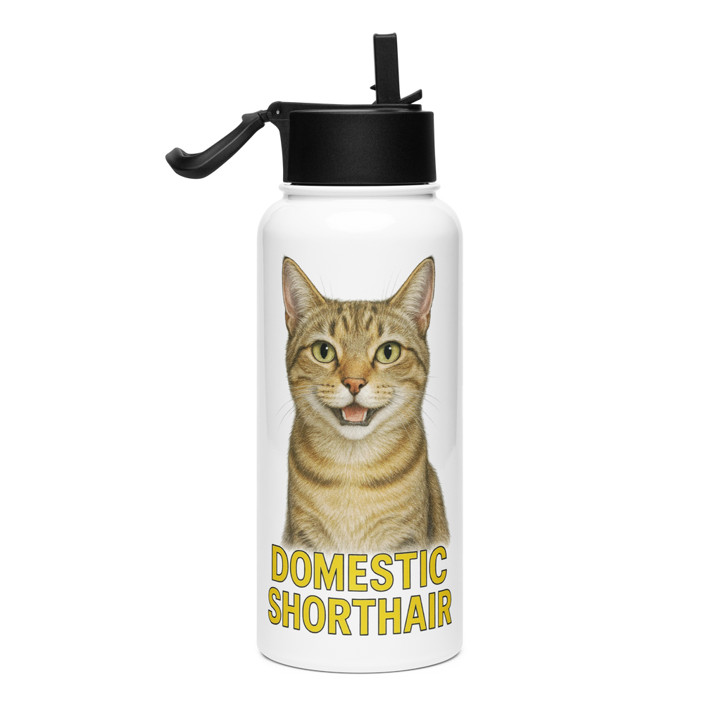 Domestic Shorthair Cat Water Bottle