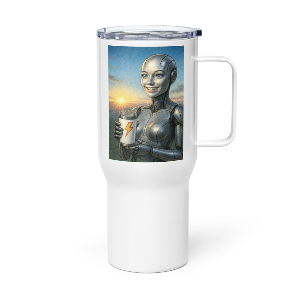 Metal Android Woman Travel mug with a handle
