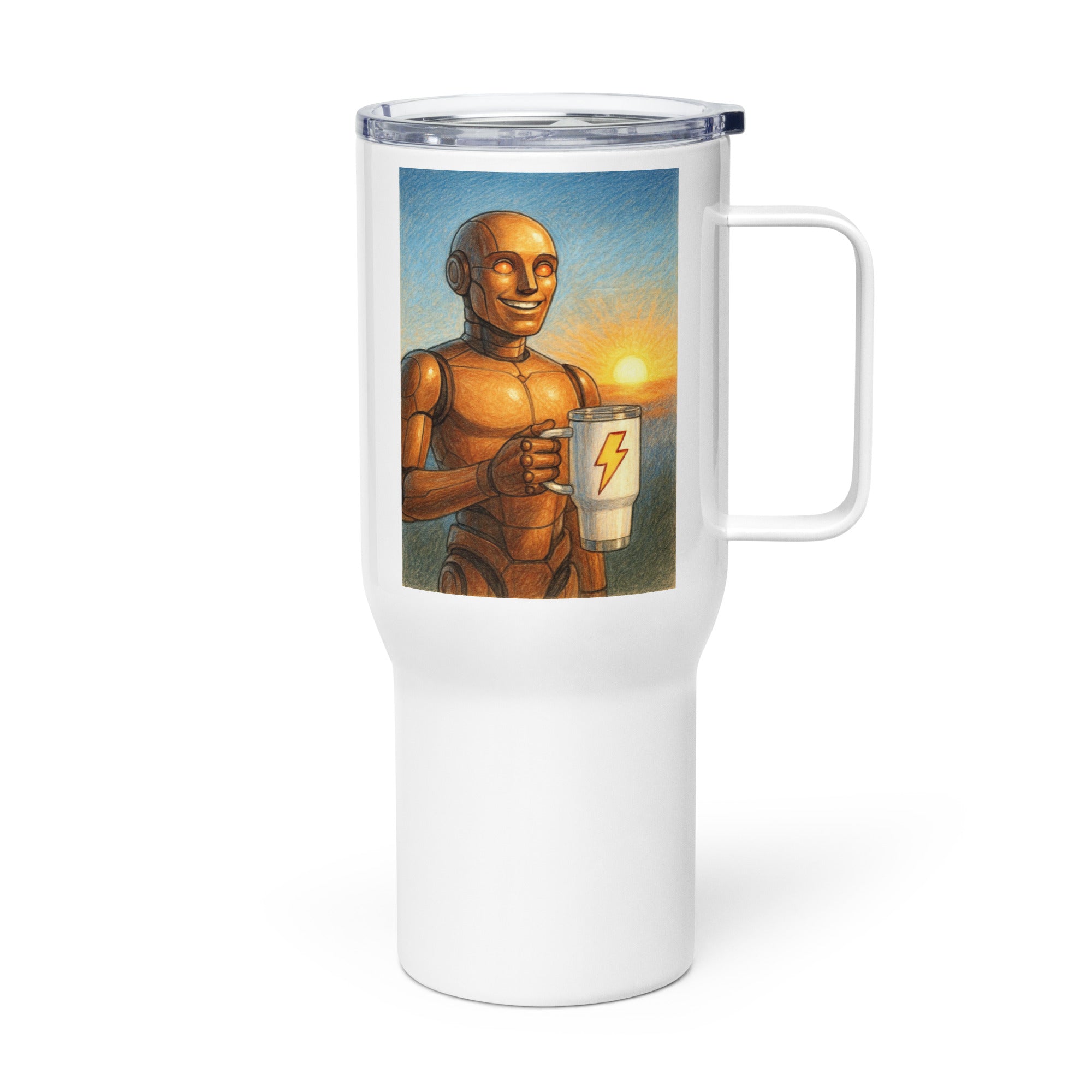 Orange Android Man Travel Mug