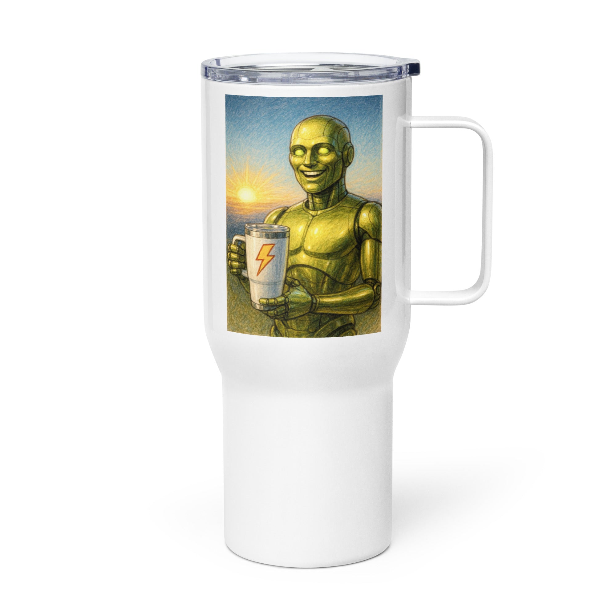 Chartreuse Android Man Travel Mug