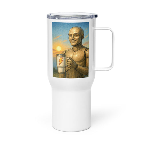 Beige Android Man Travel Mug