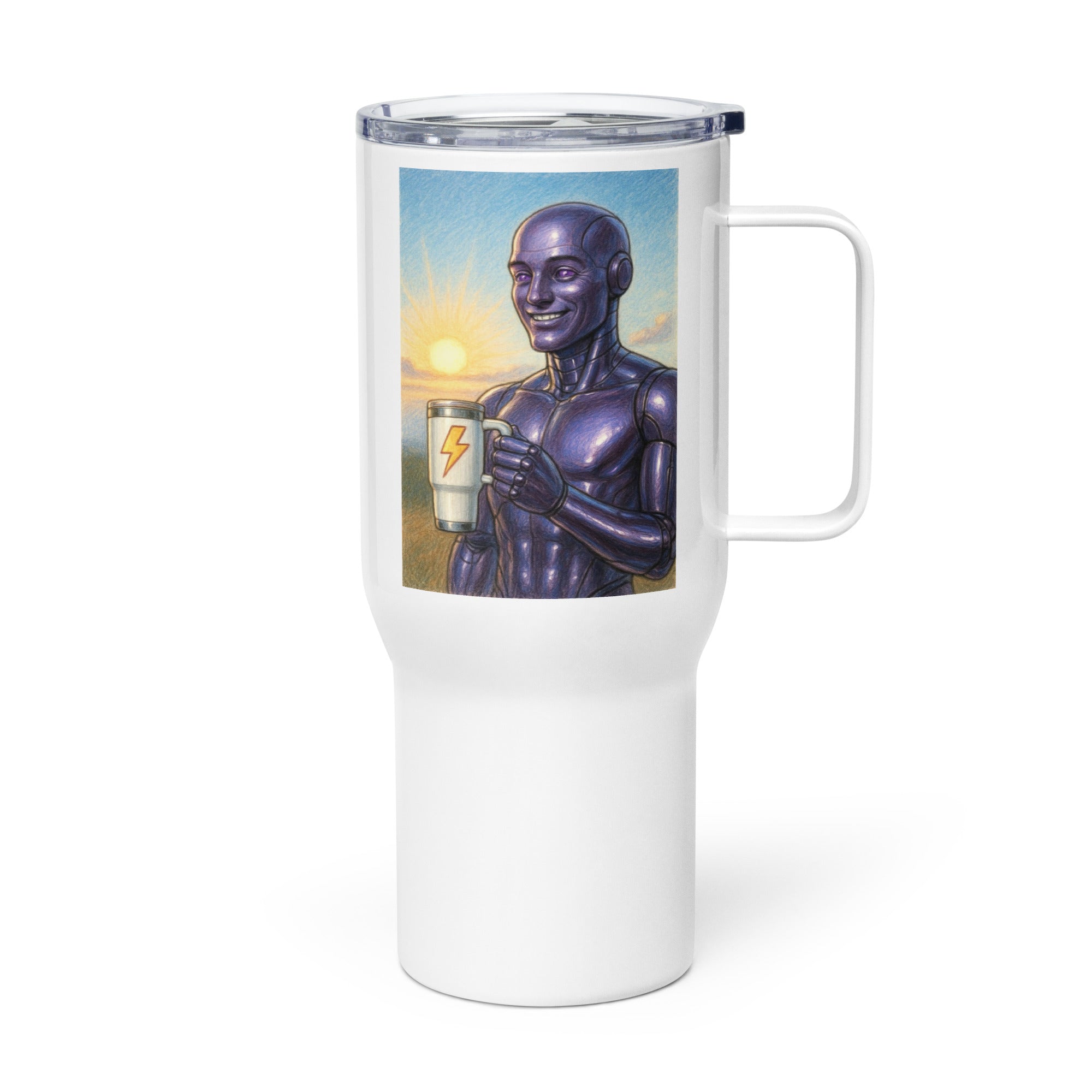 Purple Android Man Travel Mug
