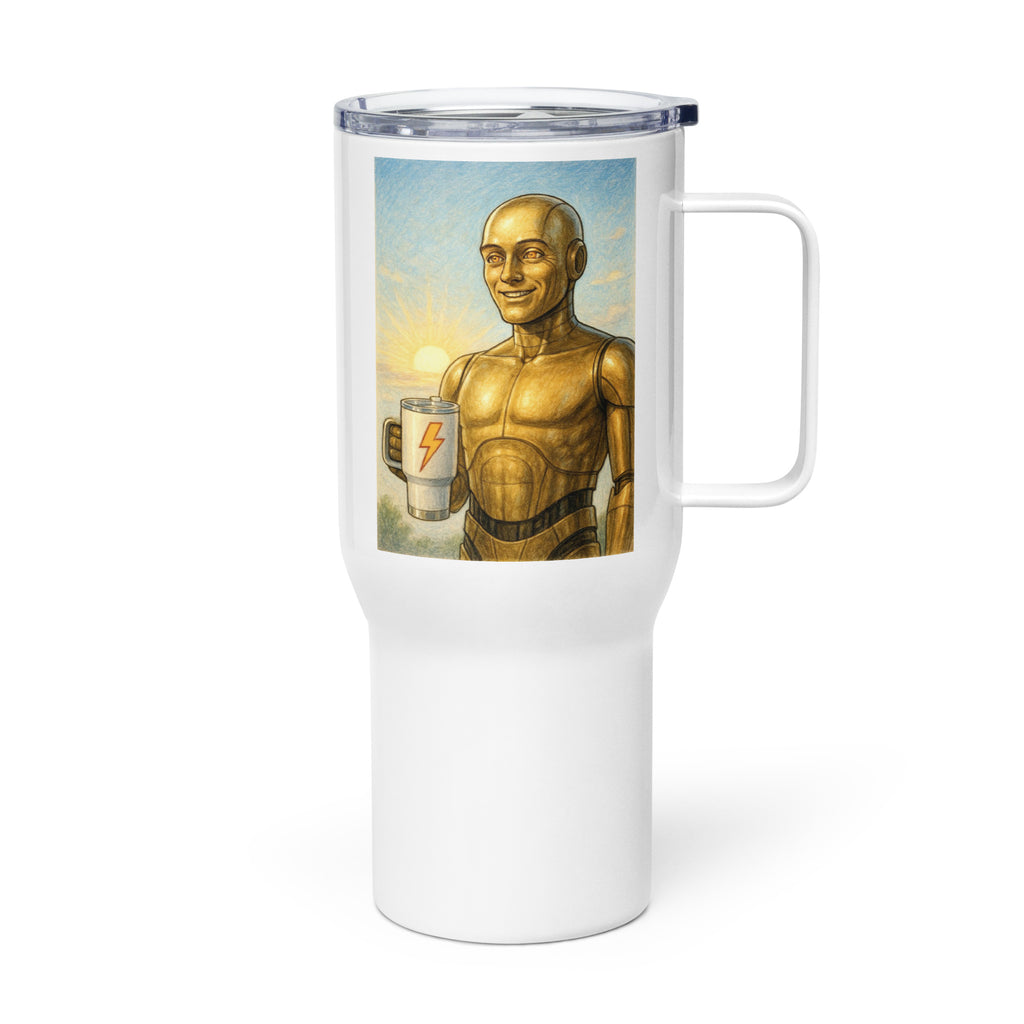Gold Android Man Travel Mug