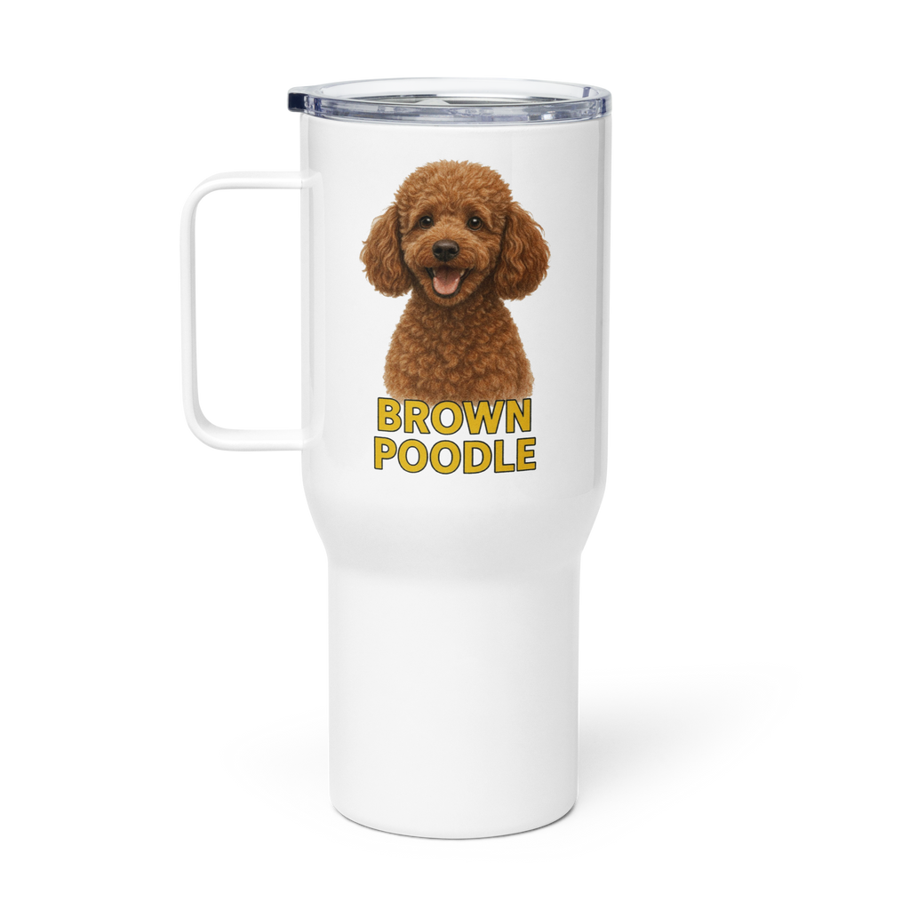 Brown Poodle Travel Mug