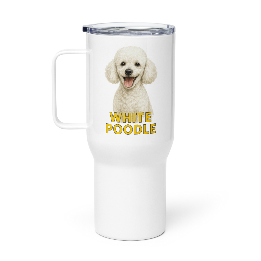 White Poodle Travel Mug