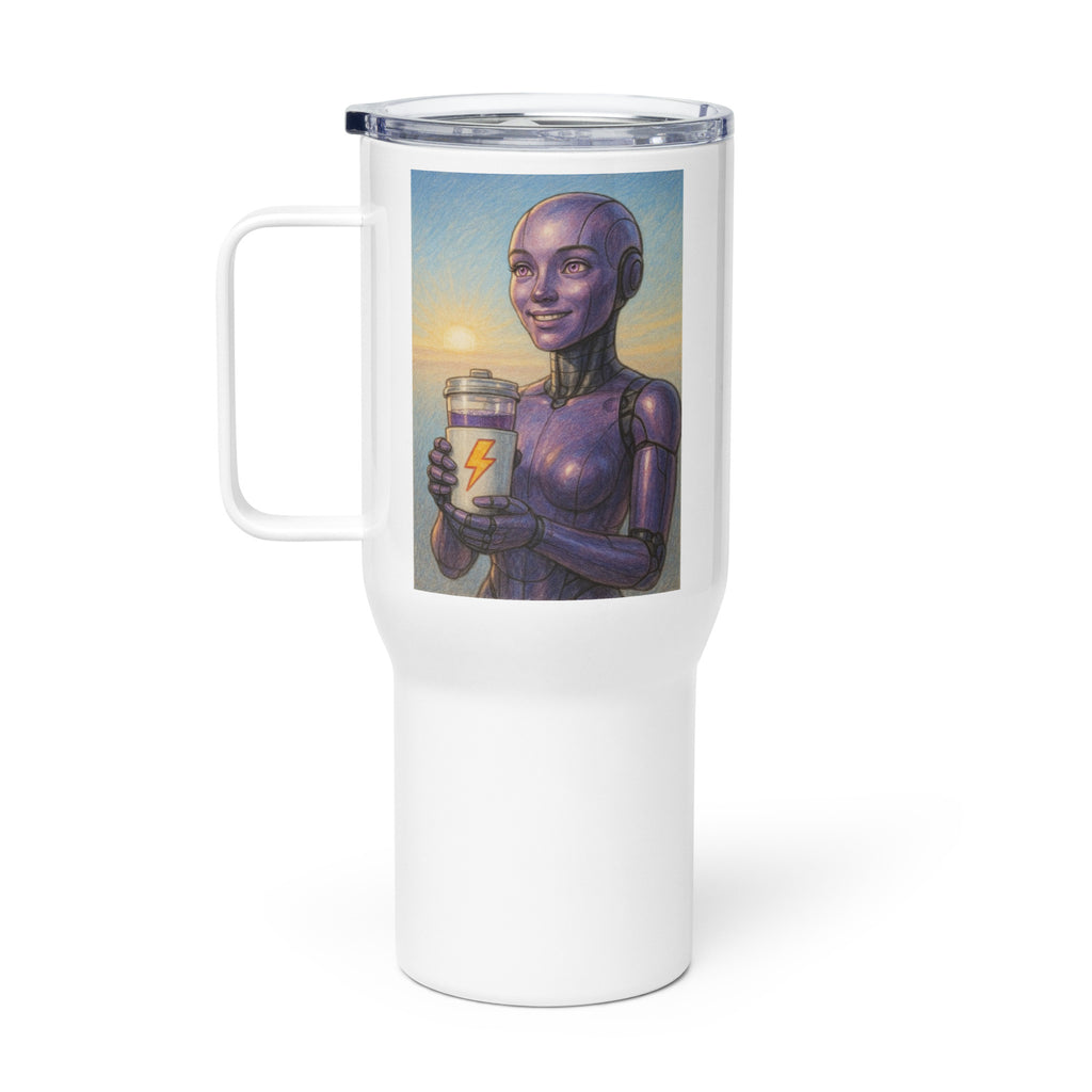 Purple Android Woman Travel mug with a handle
