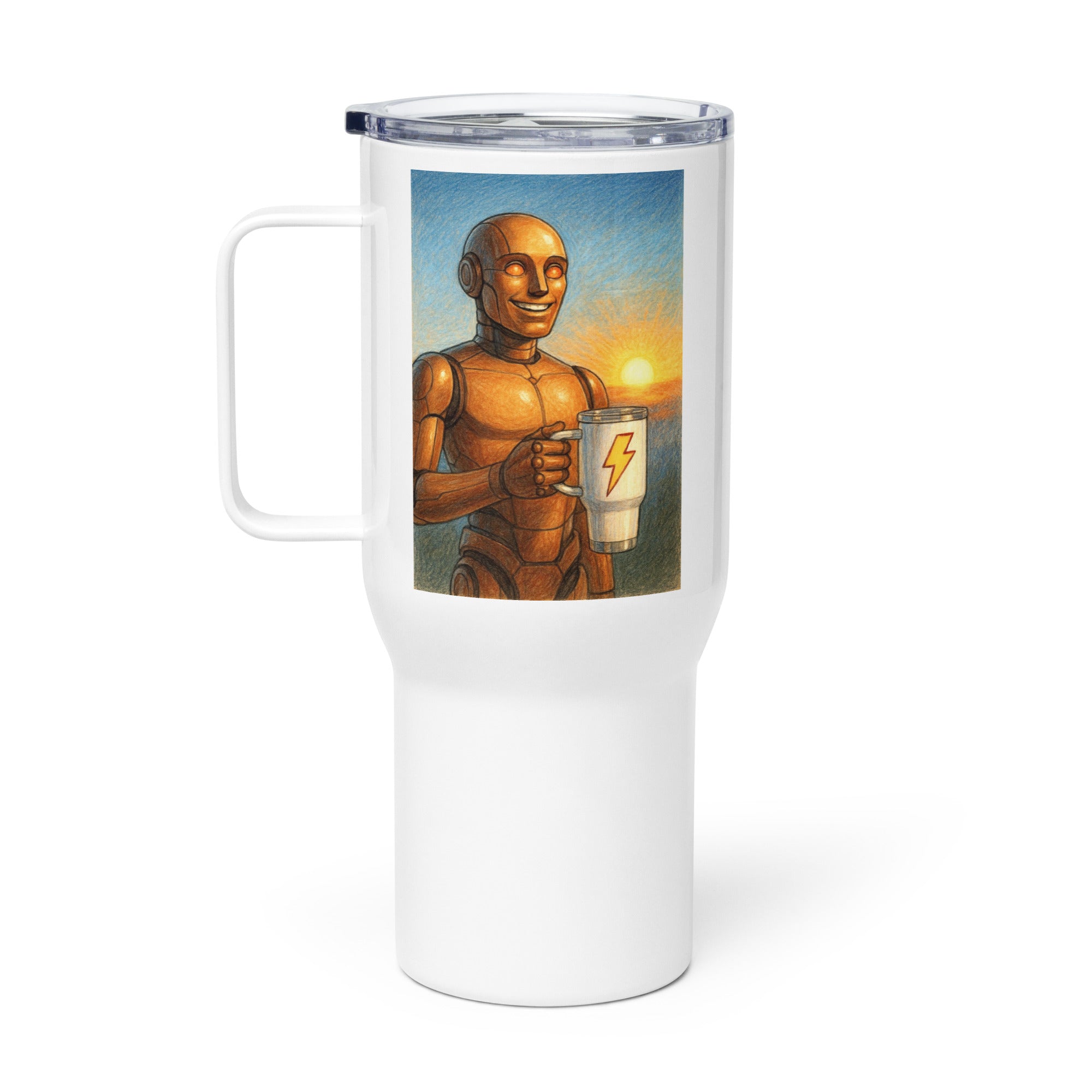 Orange Android Man Travel Mug