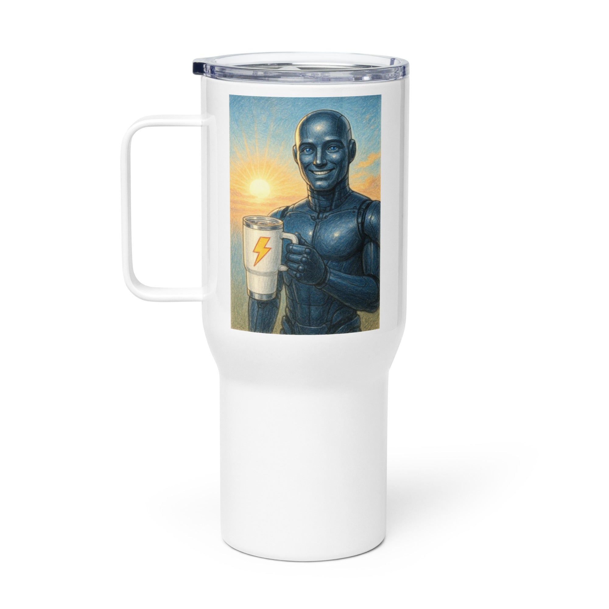 Navy Blue Android Man Travel Mug