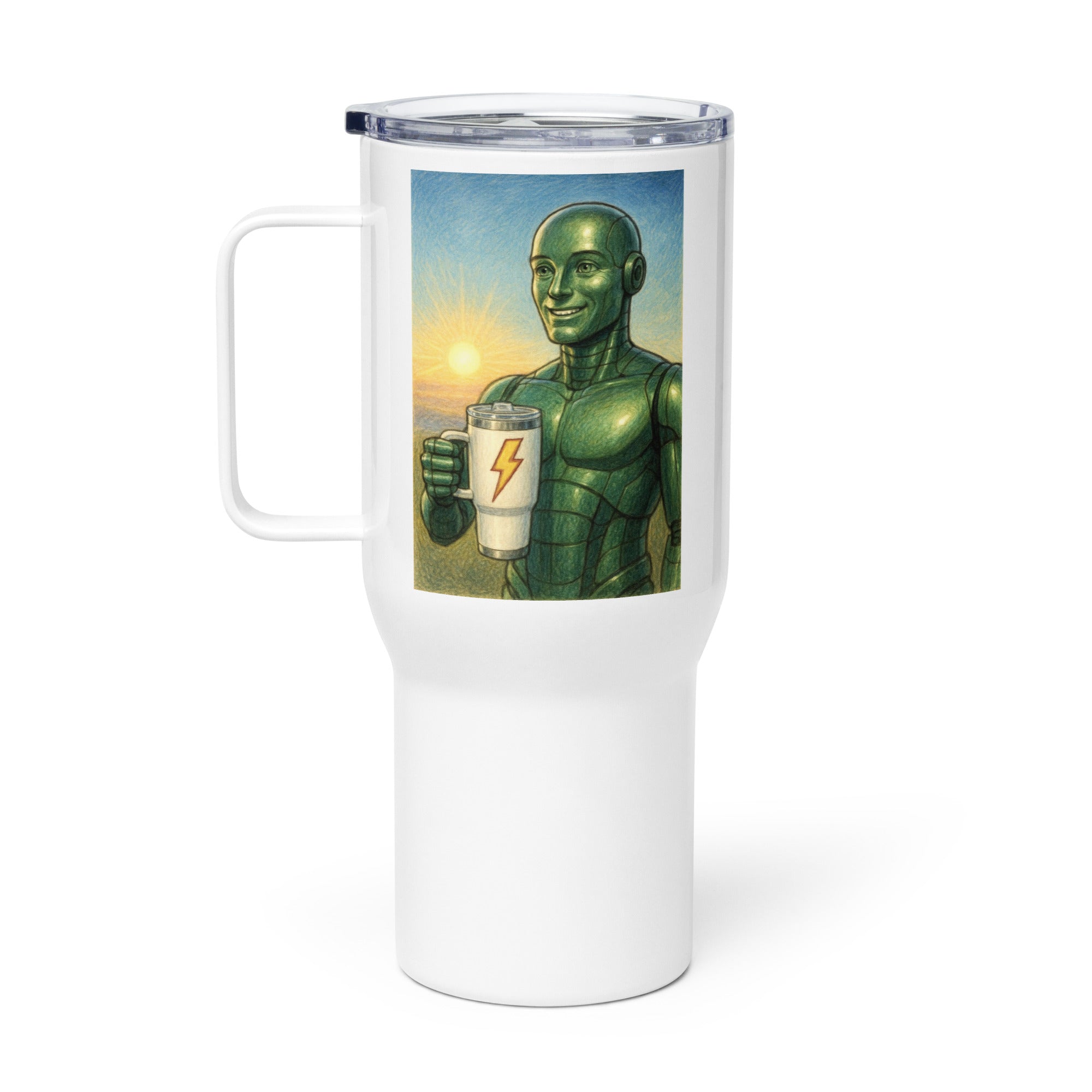 Green Android Man Travel Mug