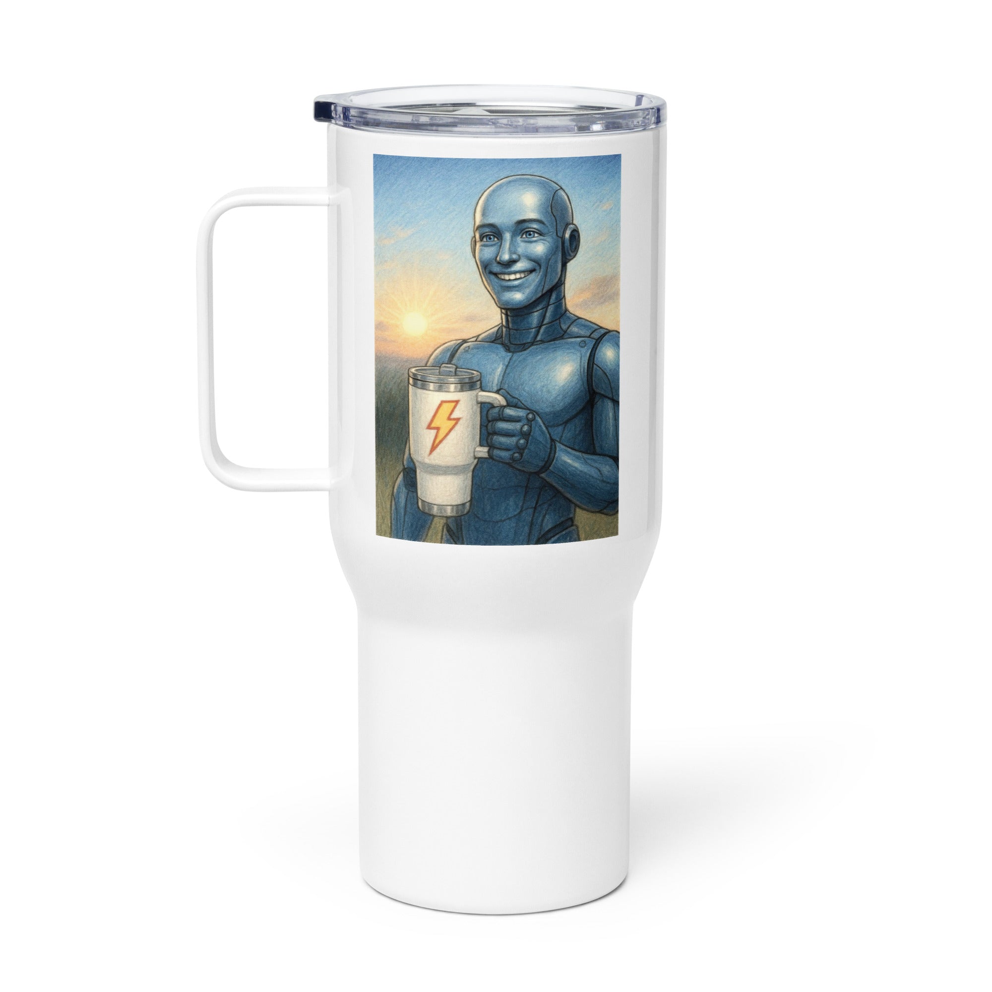Blue Android Man Travel Mug