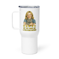 Blonde Woman with British Shorthair Cat Travel Mug
