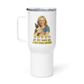 Blonde Woman with Siamese Cat Travel Mug
