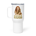 Red Hair Woman with Bengal Cat Travel Mug