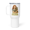Red Hair Woman with Domestic Shorthair Cat Travel Mug