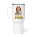 Red Hair Woman with Scottish Fold Cat Travel Mug