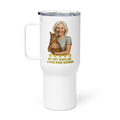 Salt & Pepper Woman with Abyssinian Cat SILVER Travel Mug