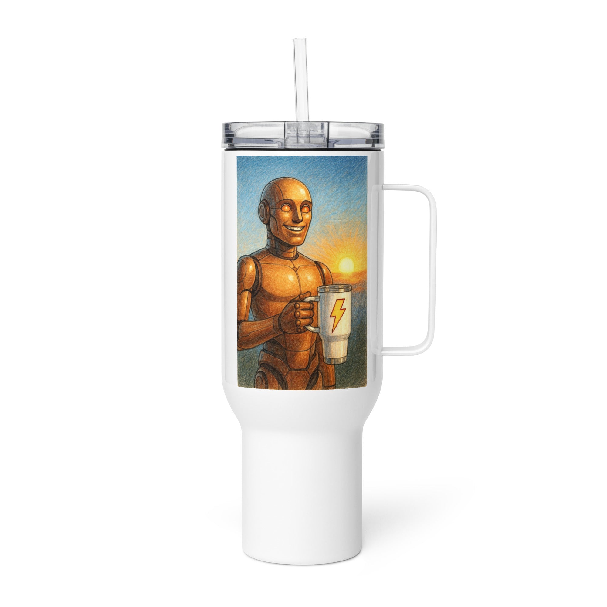 Orange Android Man Travel Mug