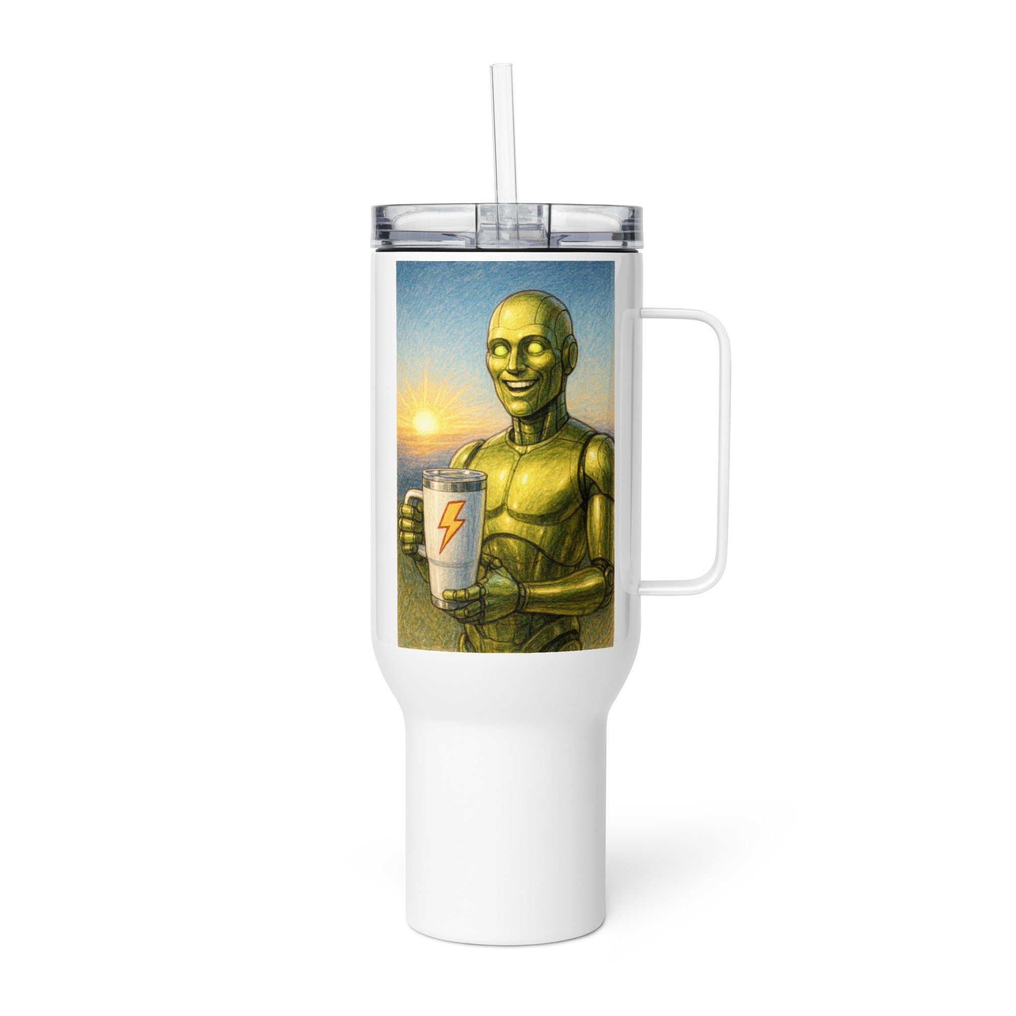 Chartreuse Android Man Travel Mug