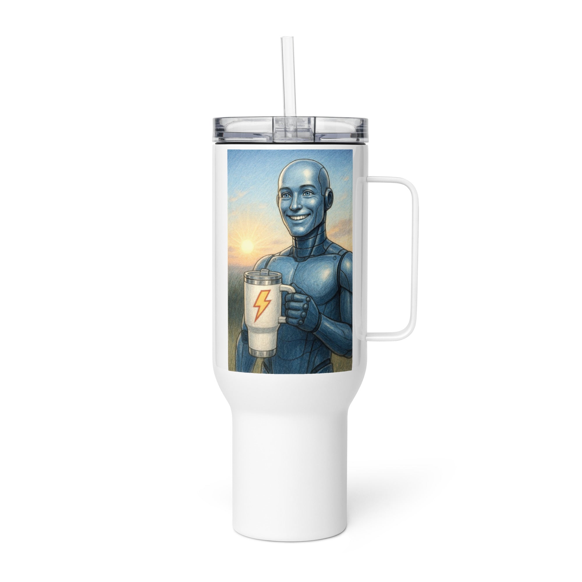 Blue Android Man Travel Mug