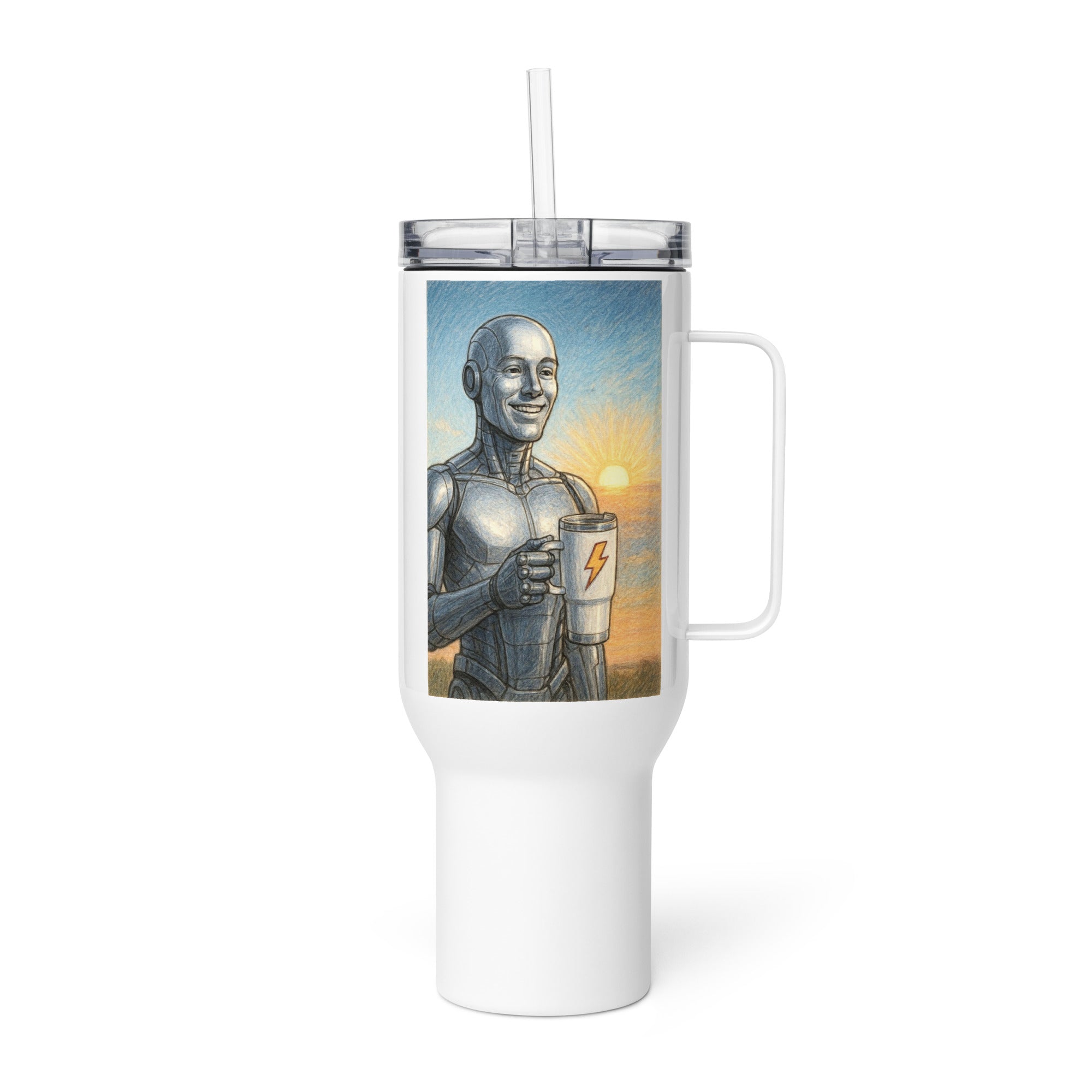 Metal Android Man Travel Mug