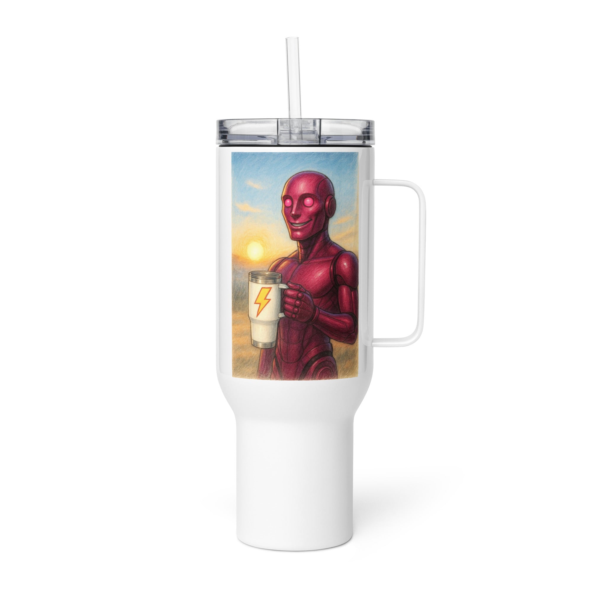 Red Android Man Travel Mug