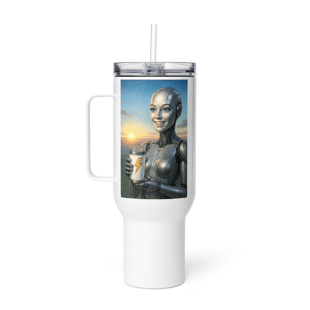 Metal Android Woman Travel mug with a handle