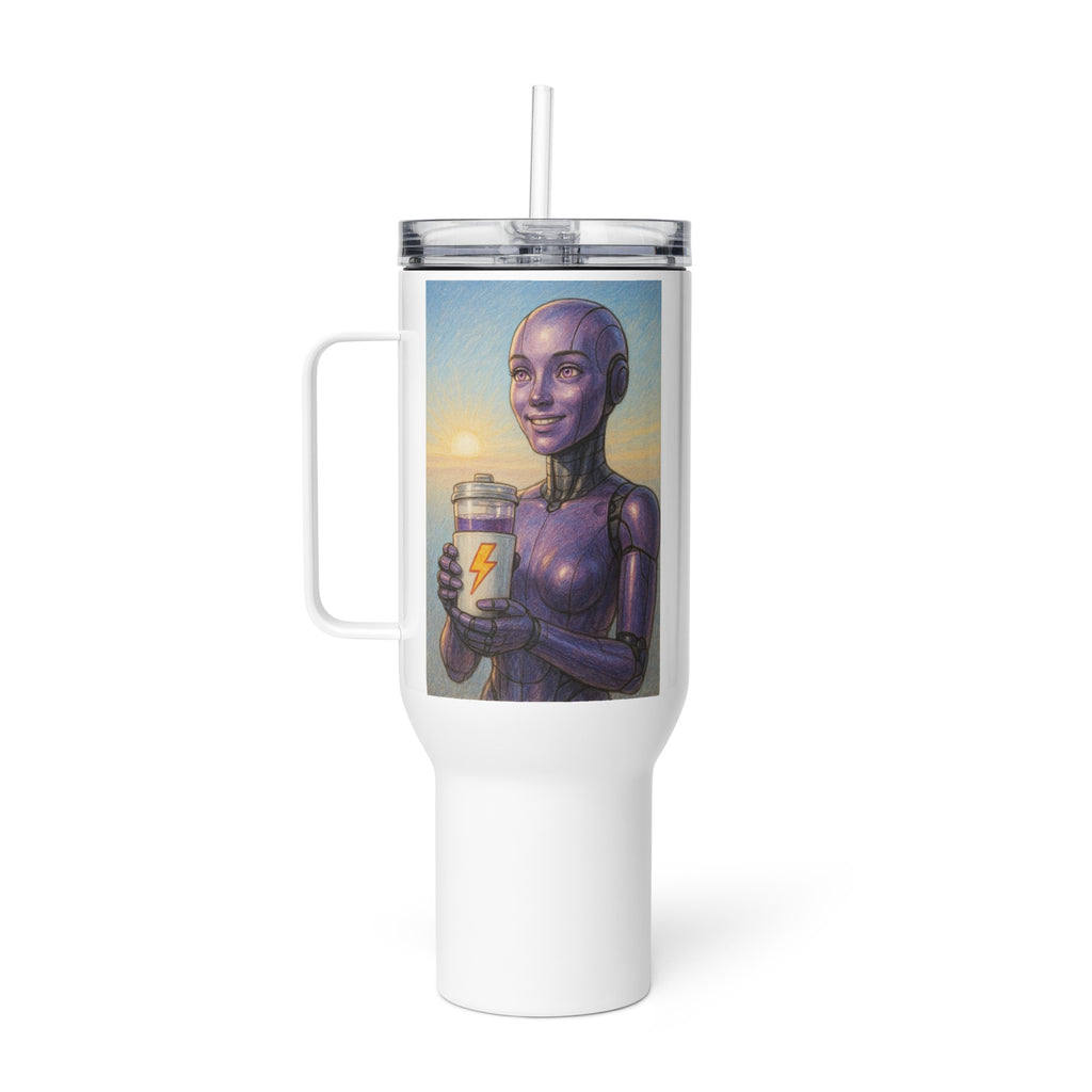 Purple Android Woman Travel mug with a handle