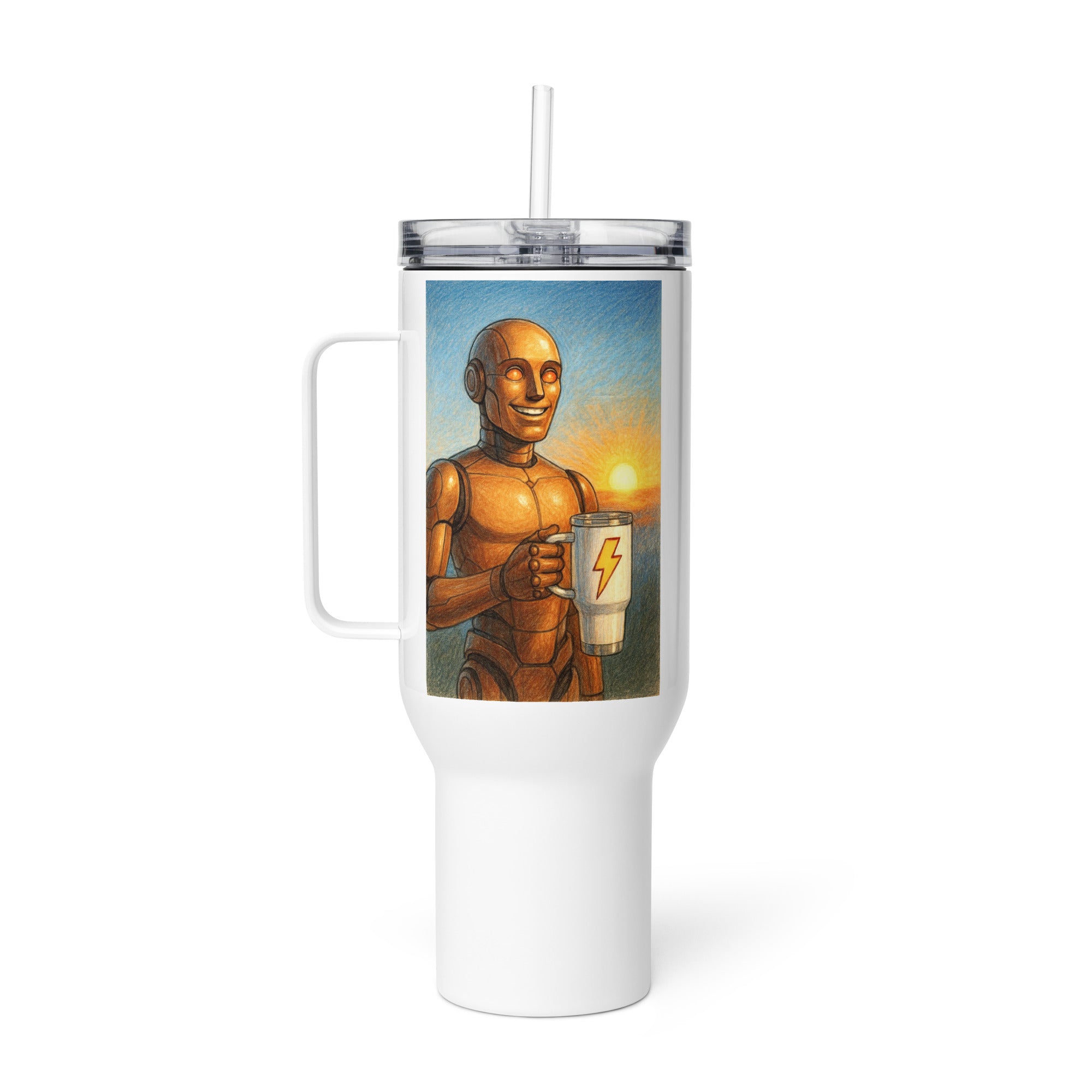 Orange Android Man Travel Mug