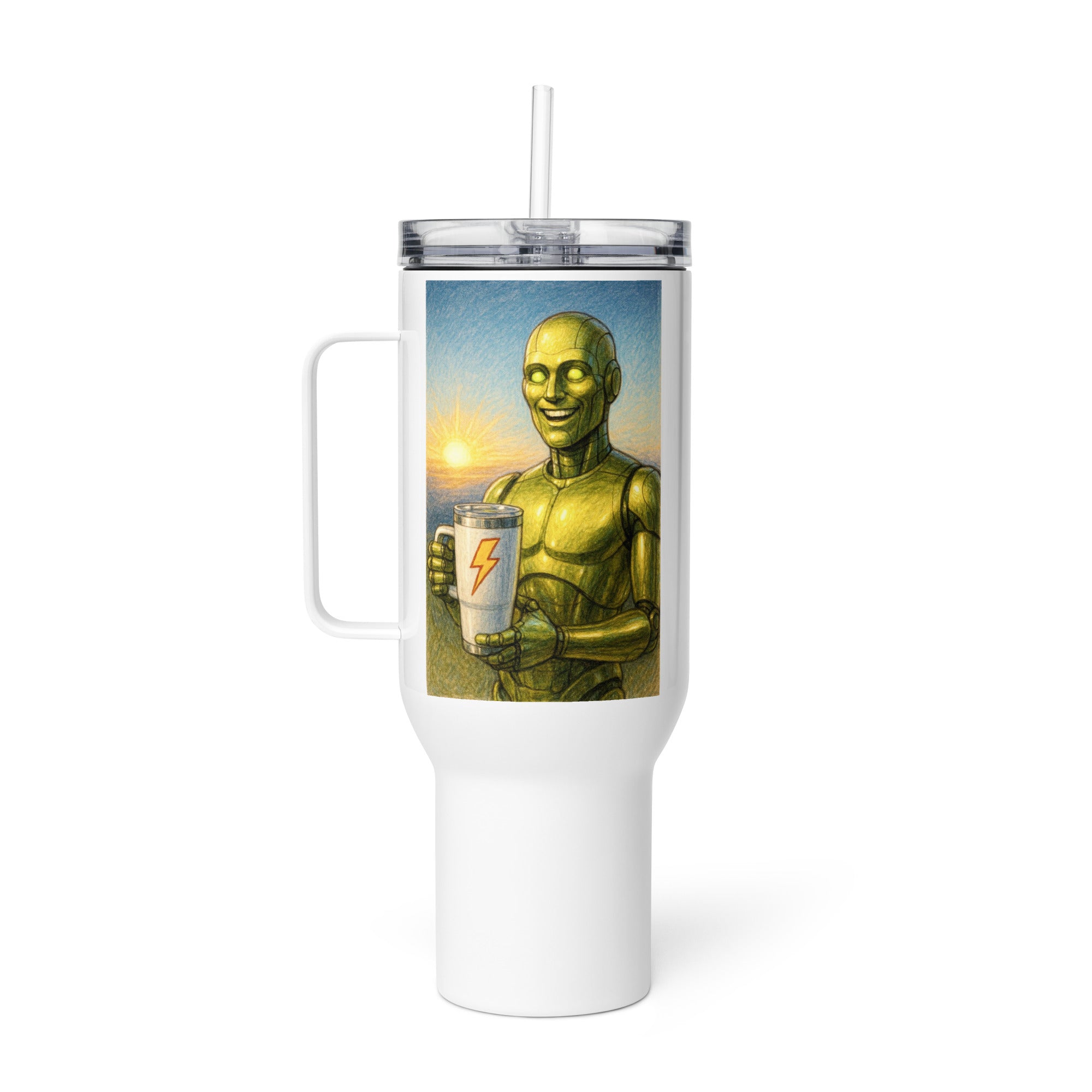 Chartreuse Android Man Travel Mug