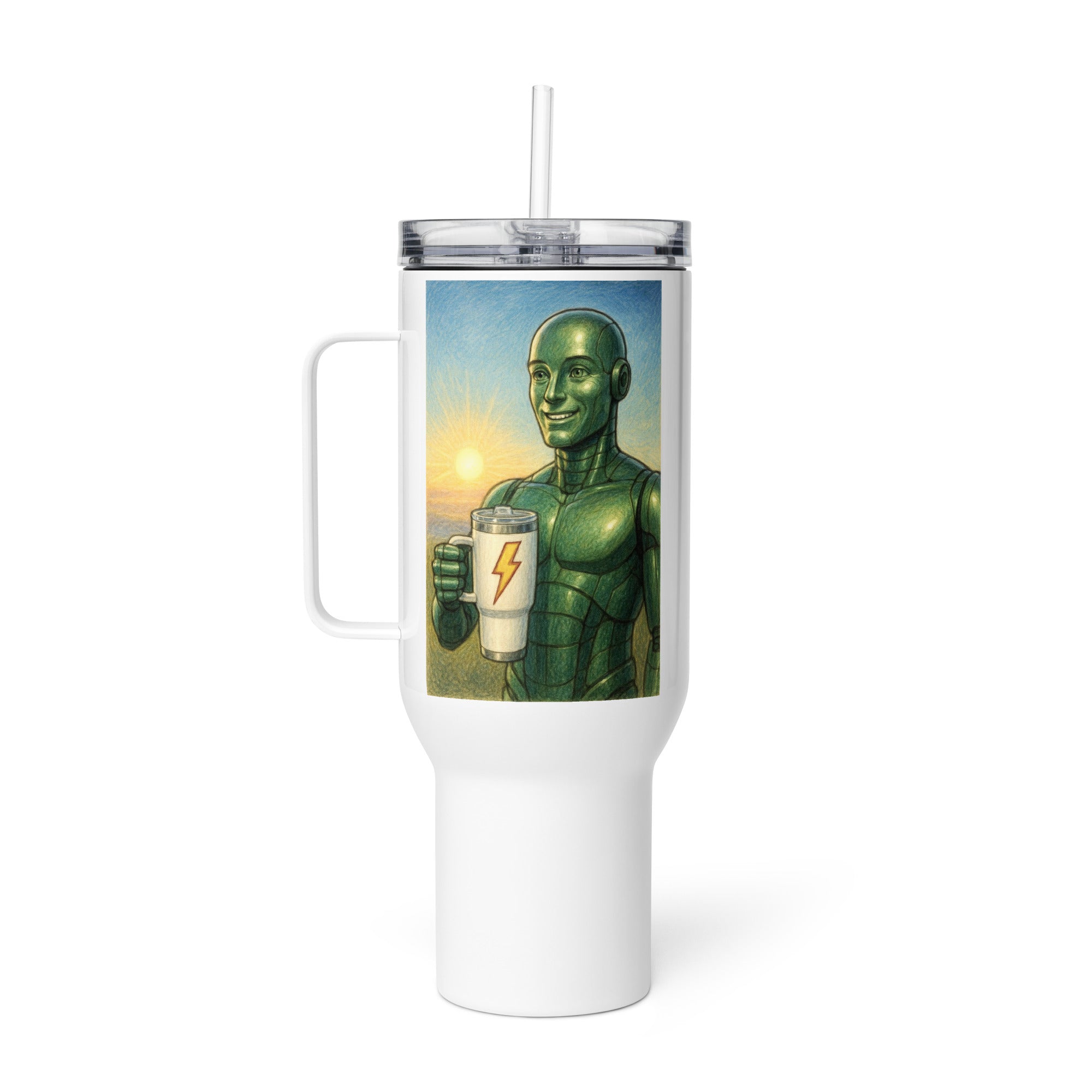 Green Android Man Travel Mug
