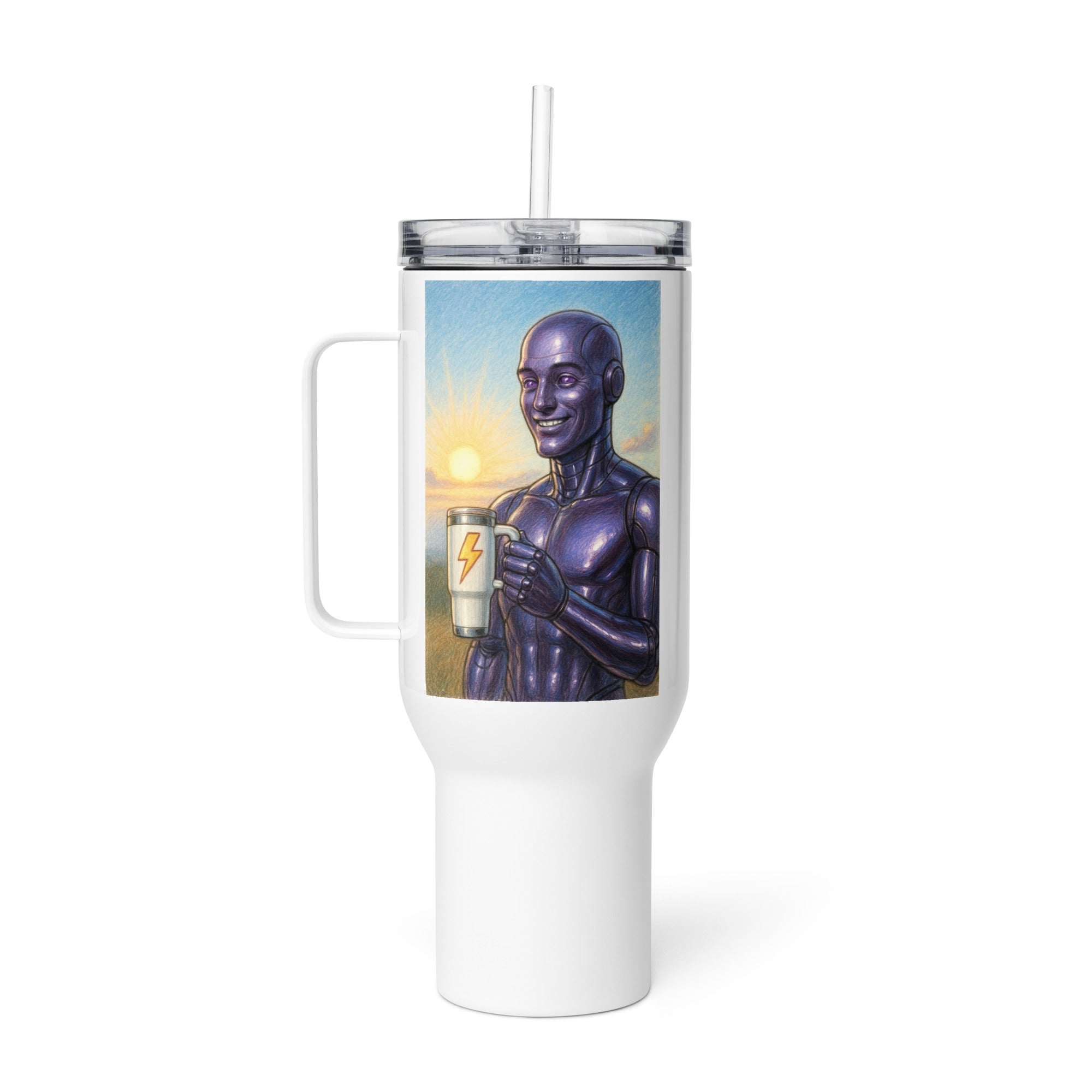 Purple Android Man Travel Mug
