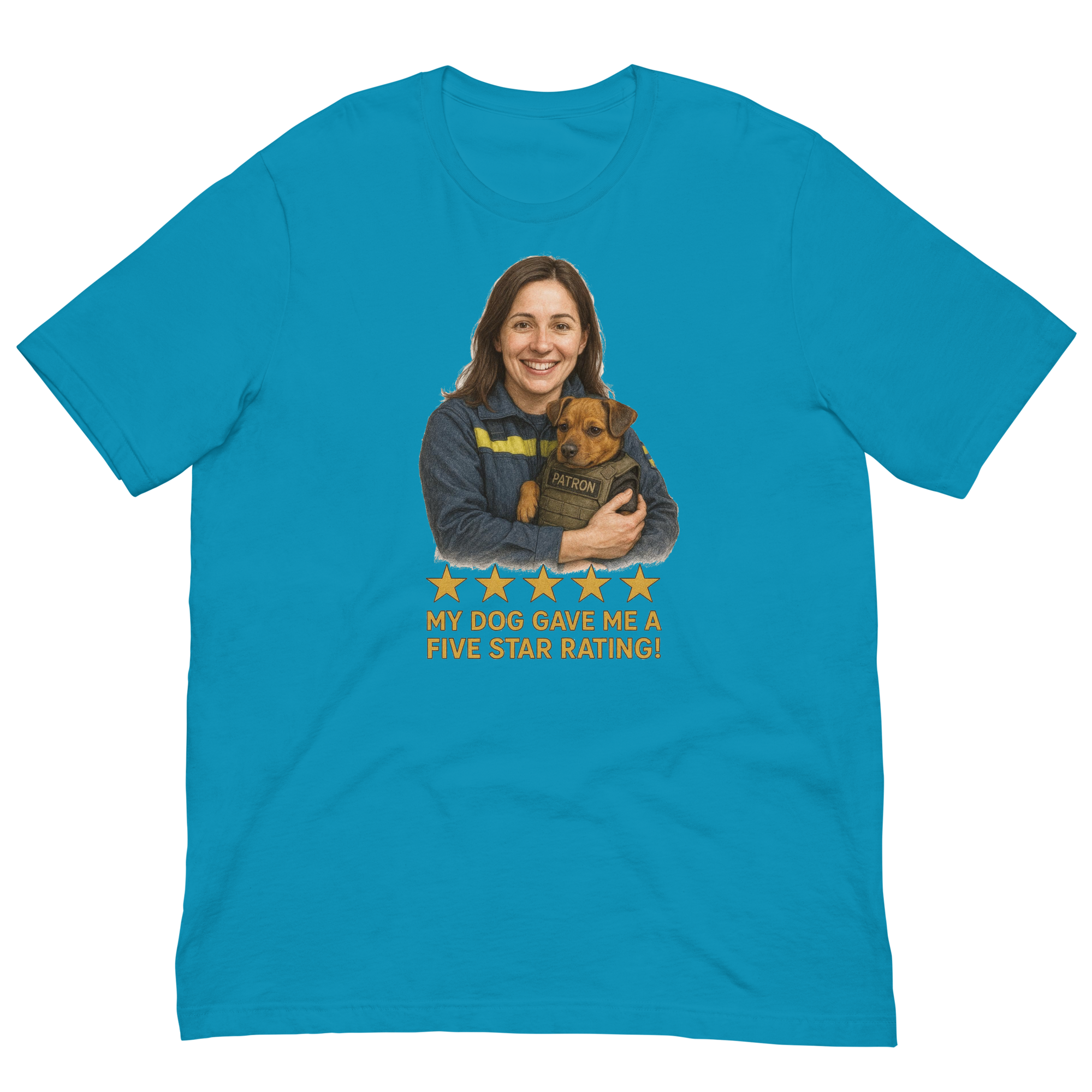 Brunette Woman with Patron graphic tee - aqua