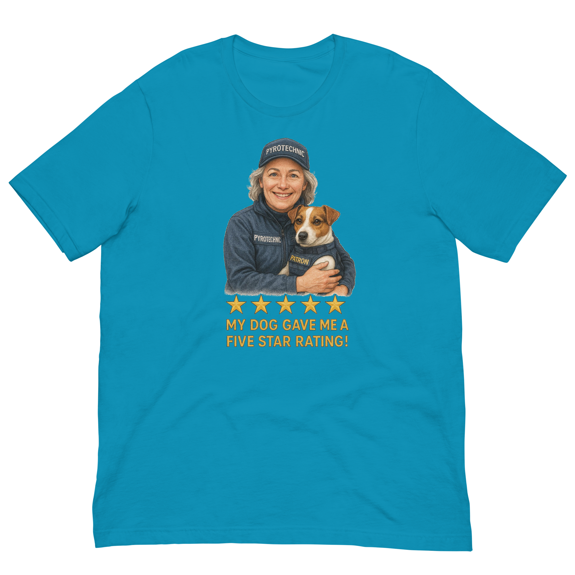 Salt & Pepper Woman with Patron graphic tee - aqua