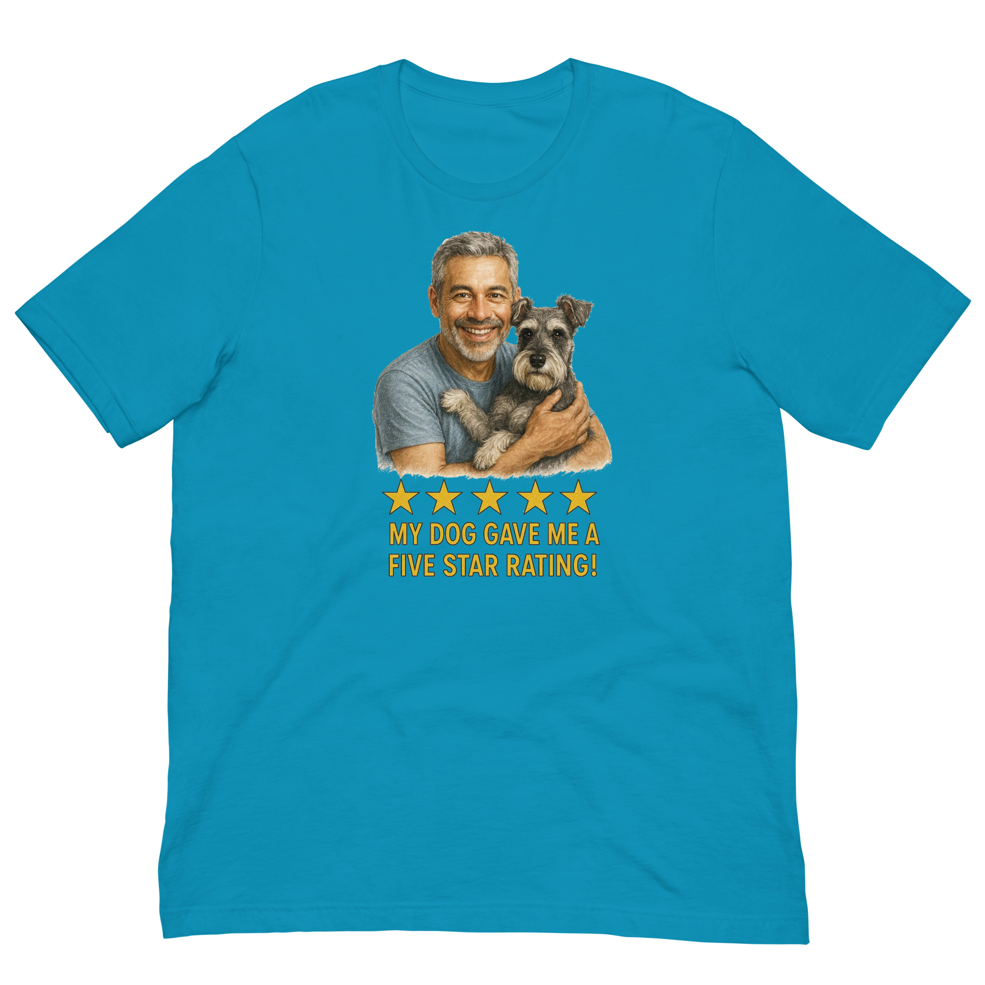 Salt & Pepper Man with Schnauzer graphic tee.