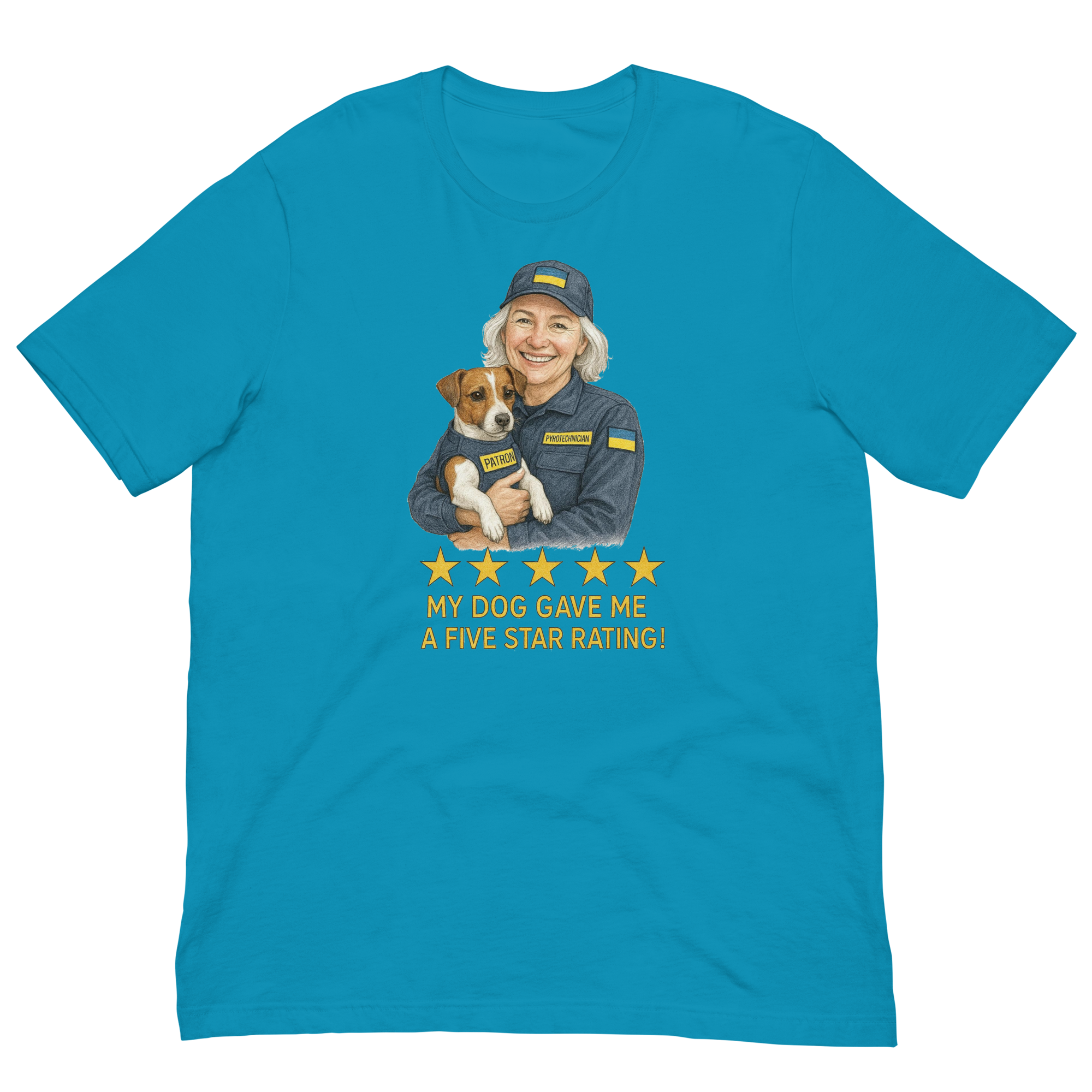 White Hair Woman with Patron graphic tee.