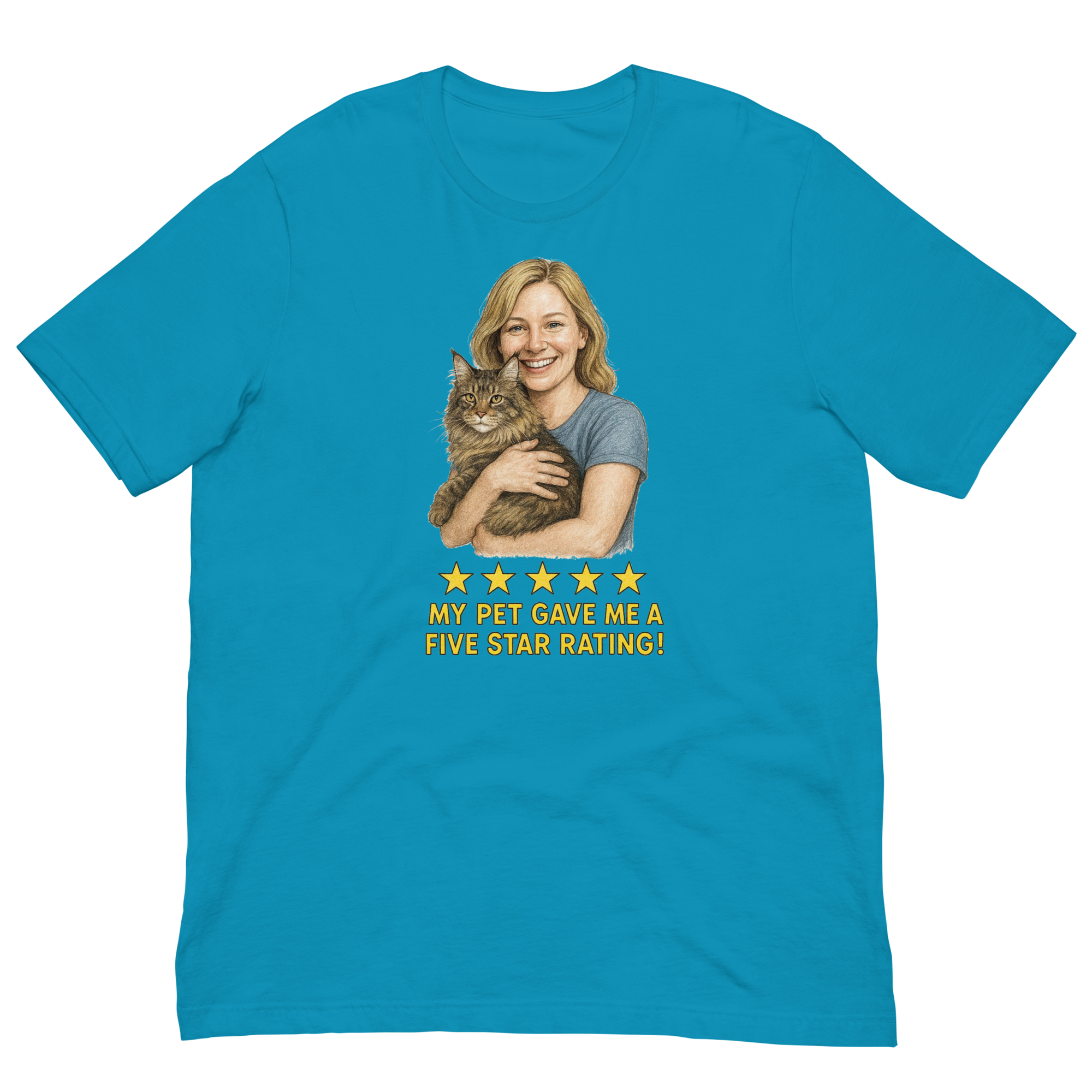 Blonde Woman with Maine Coon Cat
