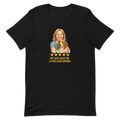 Blonde Woman with Beagle graphic tee - black