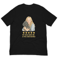 Blonde Woman with Black Poodle graphic tee - black