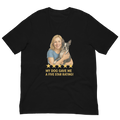 Blonde Woman with Boston Terrier graphic tee - black