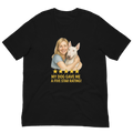 Blonde Woman with Bull Terrier graphic tee - black