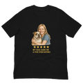 Blonde Woman with Bulldog graphic tee - black