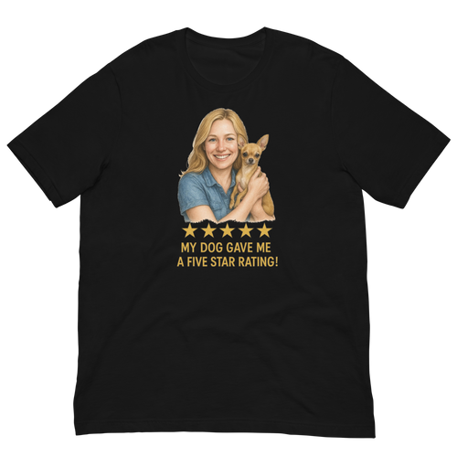 Blonde Woman with Chihuahua graphic tee - black